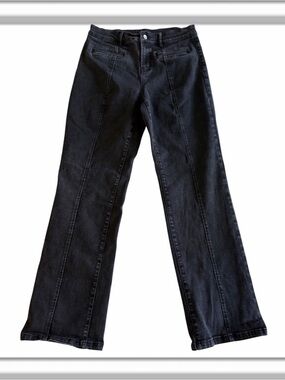 J. McLaughlin Emmie Bootcut High Rise Black Wash Denim Jeans Size 8 Stretch